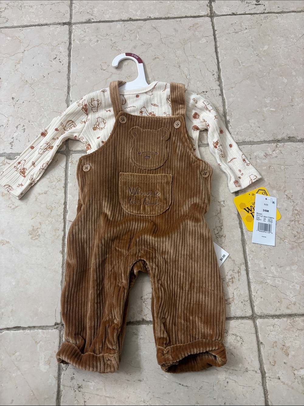 Disney Brown Corduroy Bear Overalls
